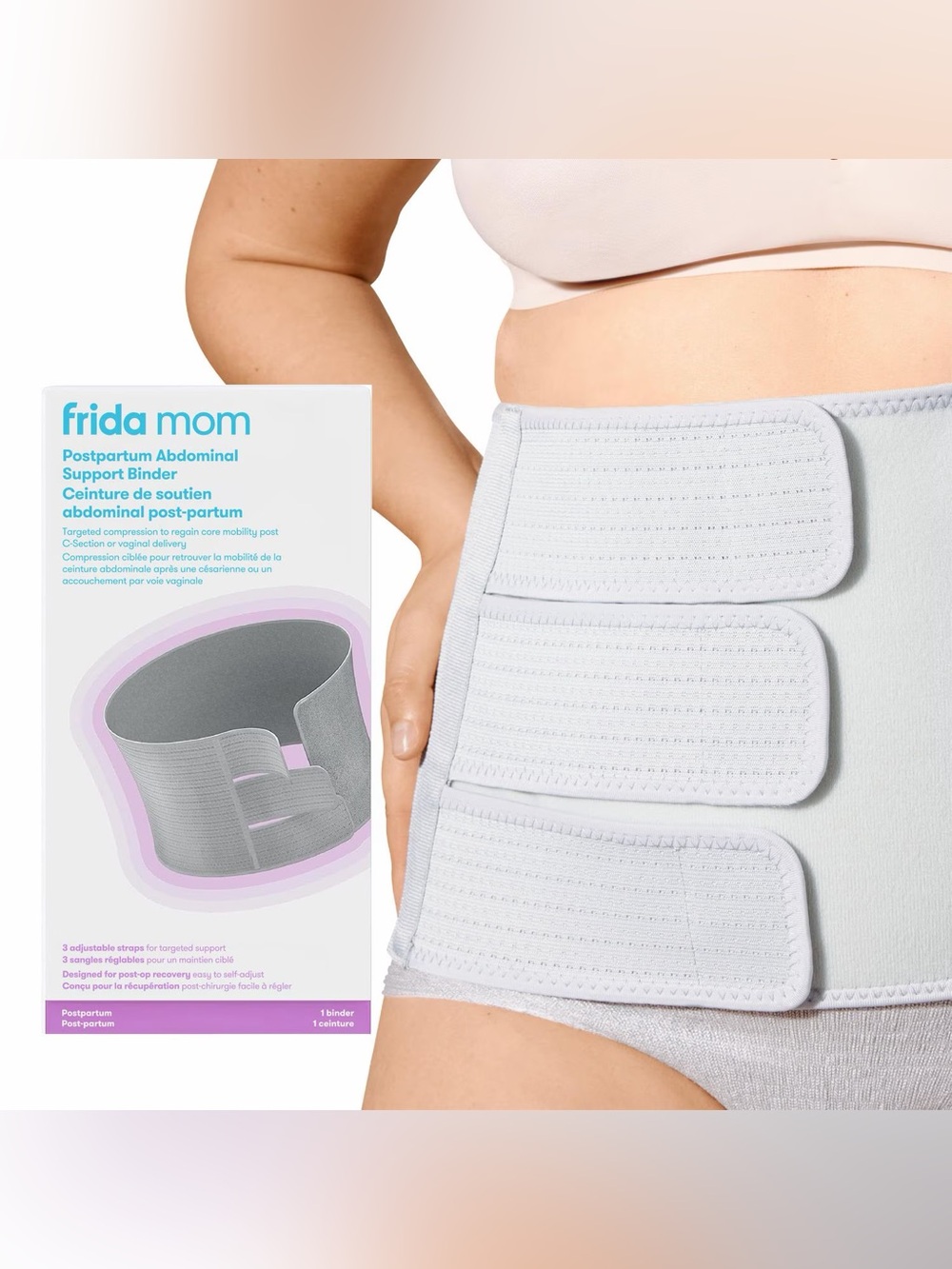 Postpartum Abdominal Support Binder - Light Gray